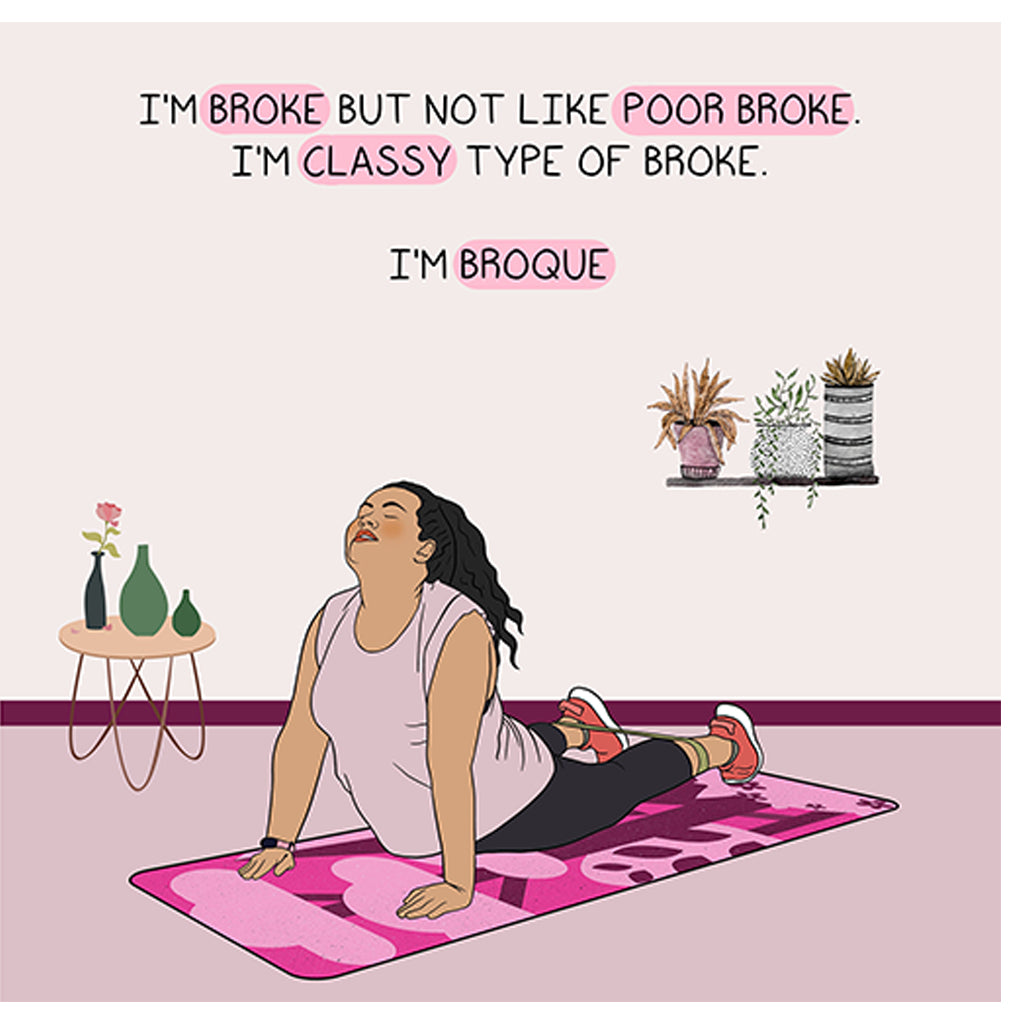 I'm classy type of broke Doodle Card