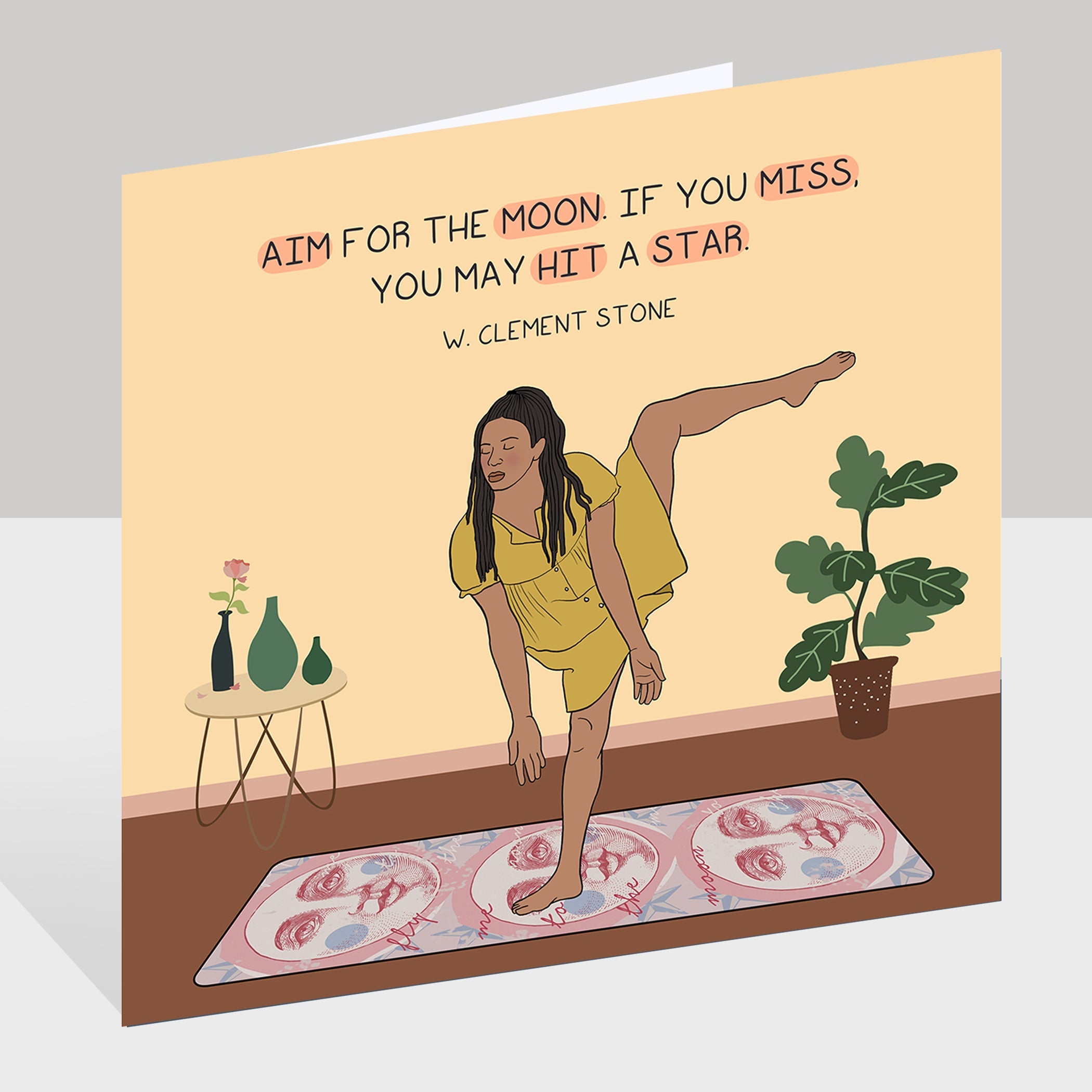 Aim For The Moon Doodle Card