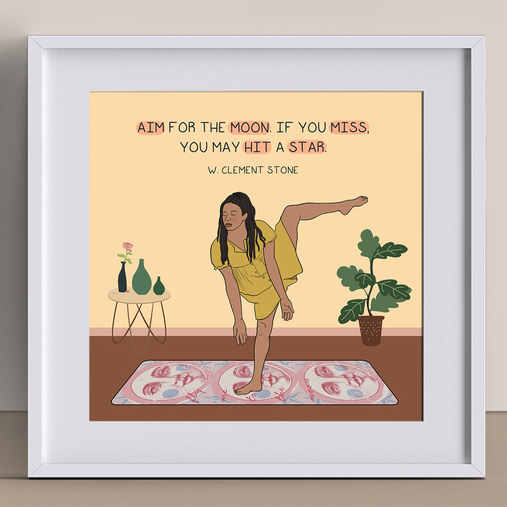 Aim For The Moon Doodle Card