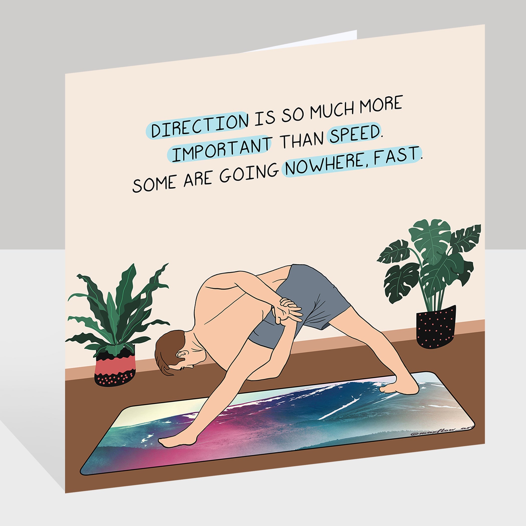 Direction is Important Than Speed Doodle Card