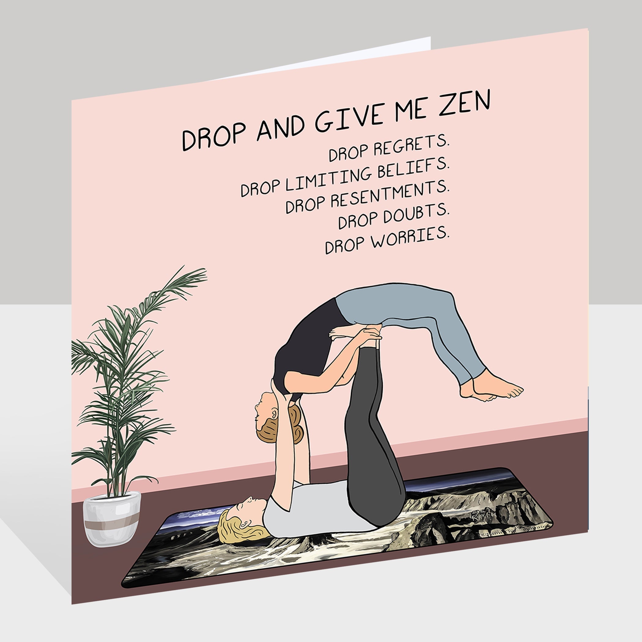 Drop And Give Me Zen Doodle Card