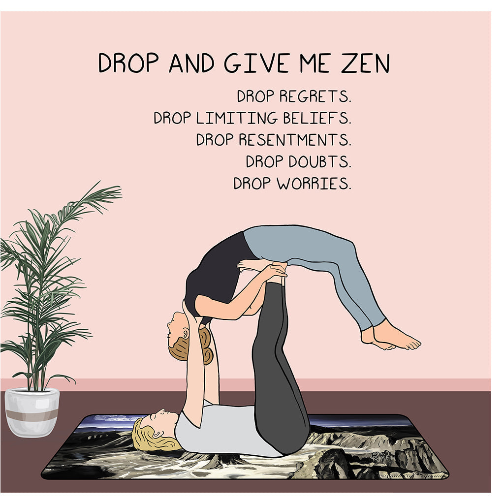 Drop And Give Me Zen Doodle Card