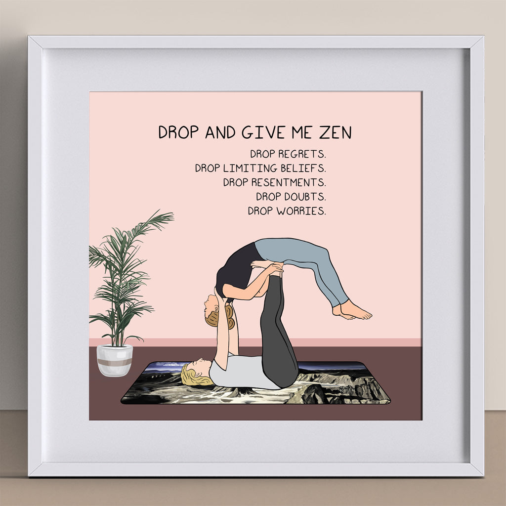 Drop And Give Me Zen Doodle Card