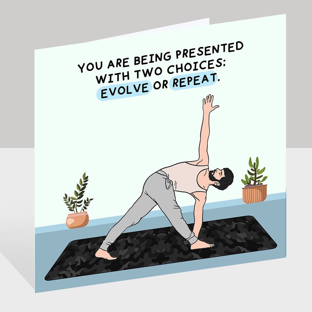 Evolve Or Repeat Doodle Card
