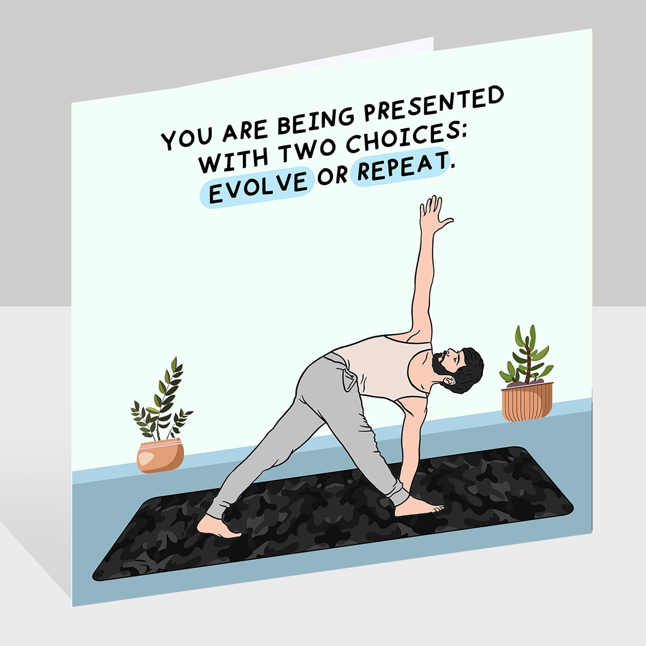 Evolve Or Repeat Doodle Card