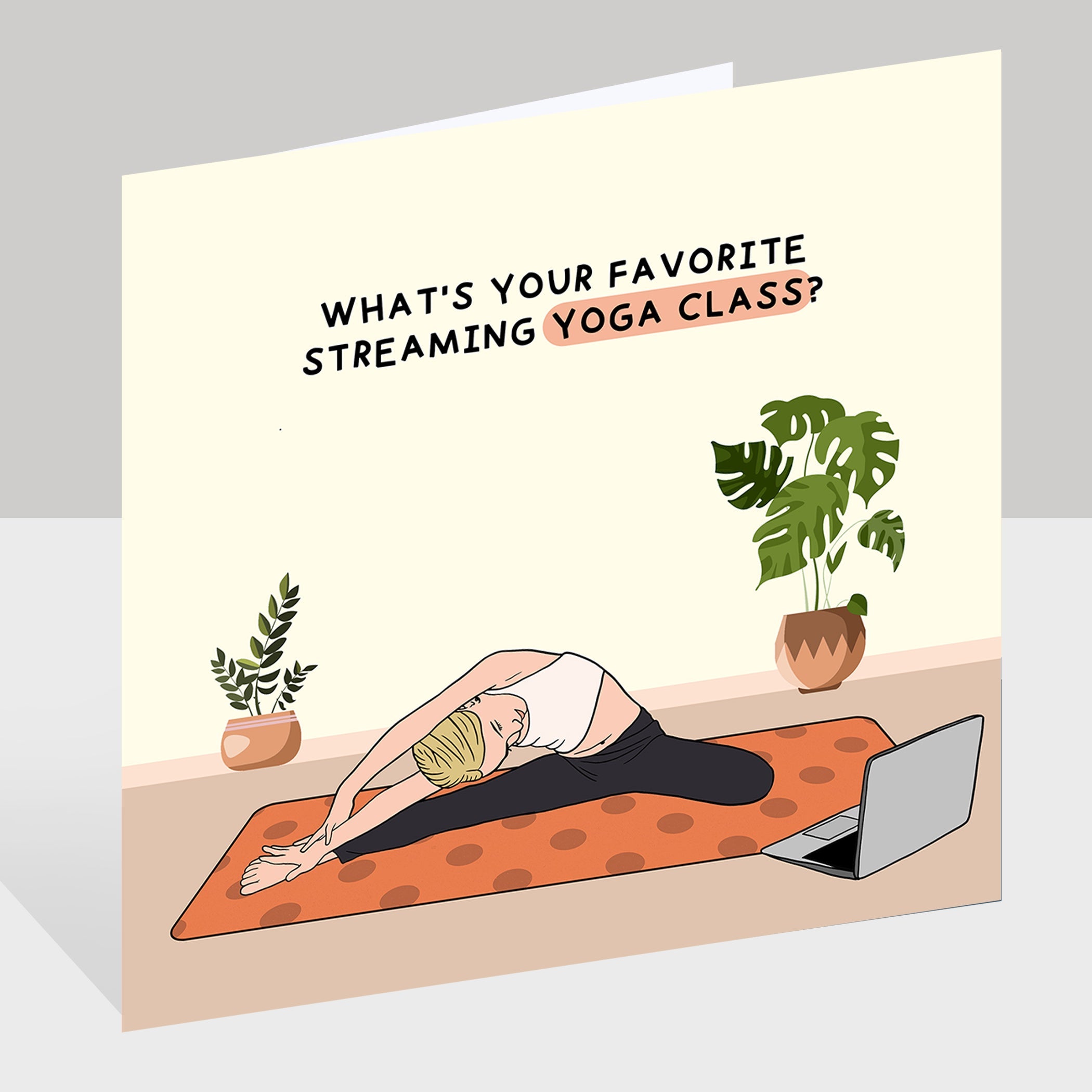 Favorite Streaming Yoga Class Doodle Card