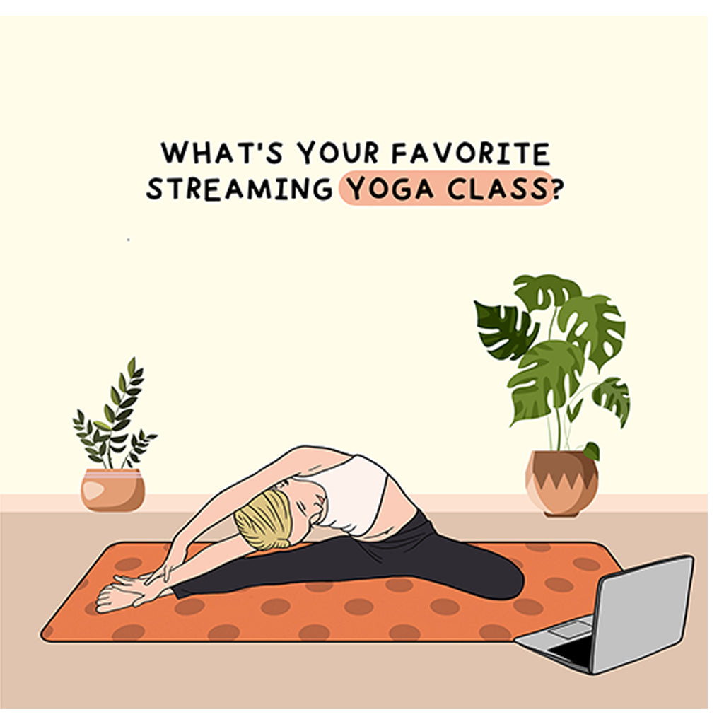 Favorite Streaming Yoga Class Doodle Card