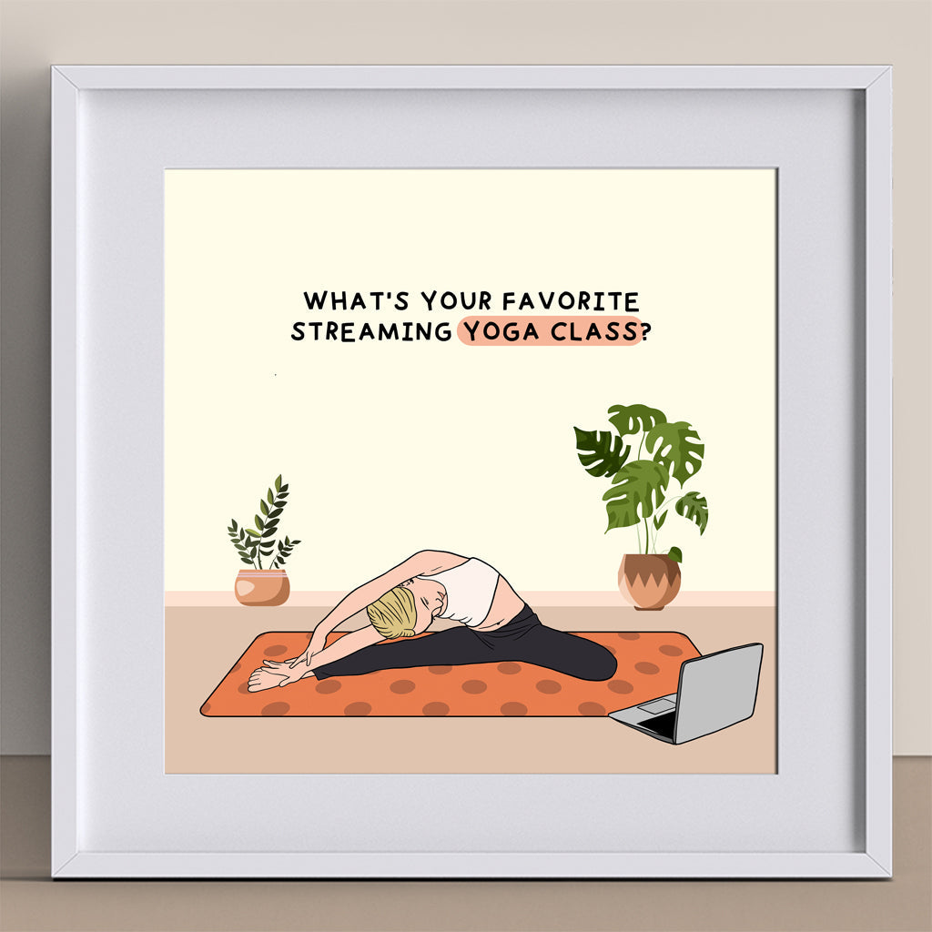 Favorite Streaming Yoga Class Doodle Card