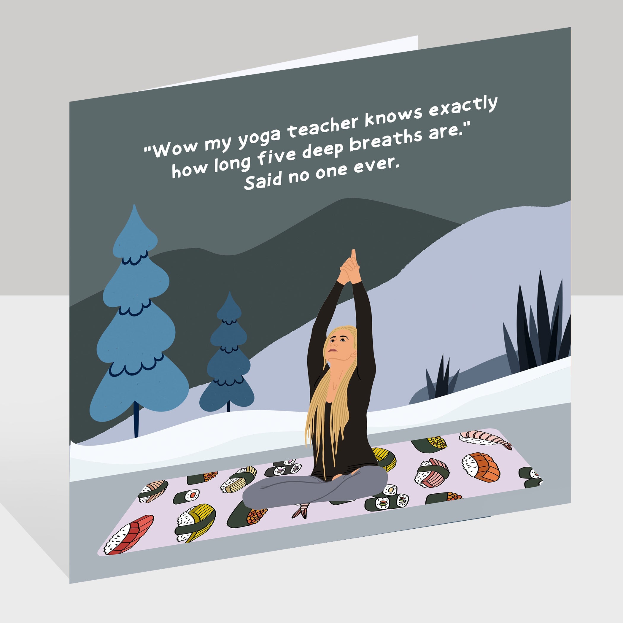 Five Deep Breaths Doodle Card