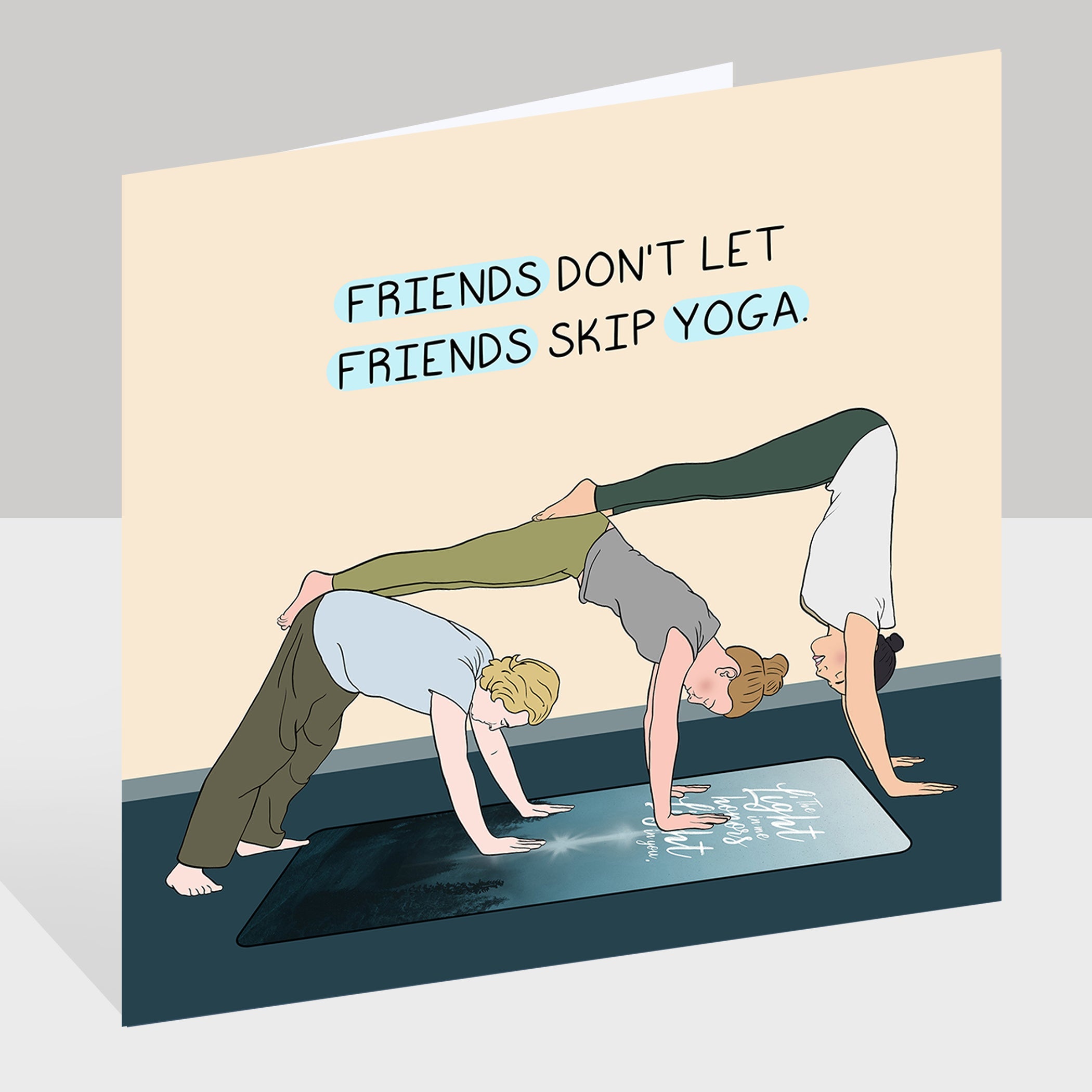 Friends Skip Yoga Doodle Card
