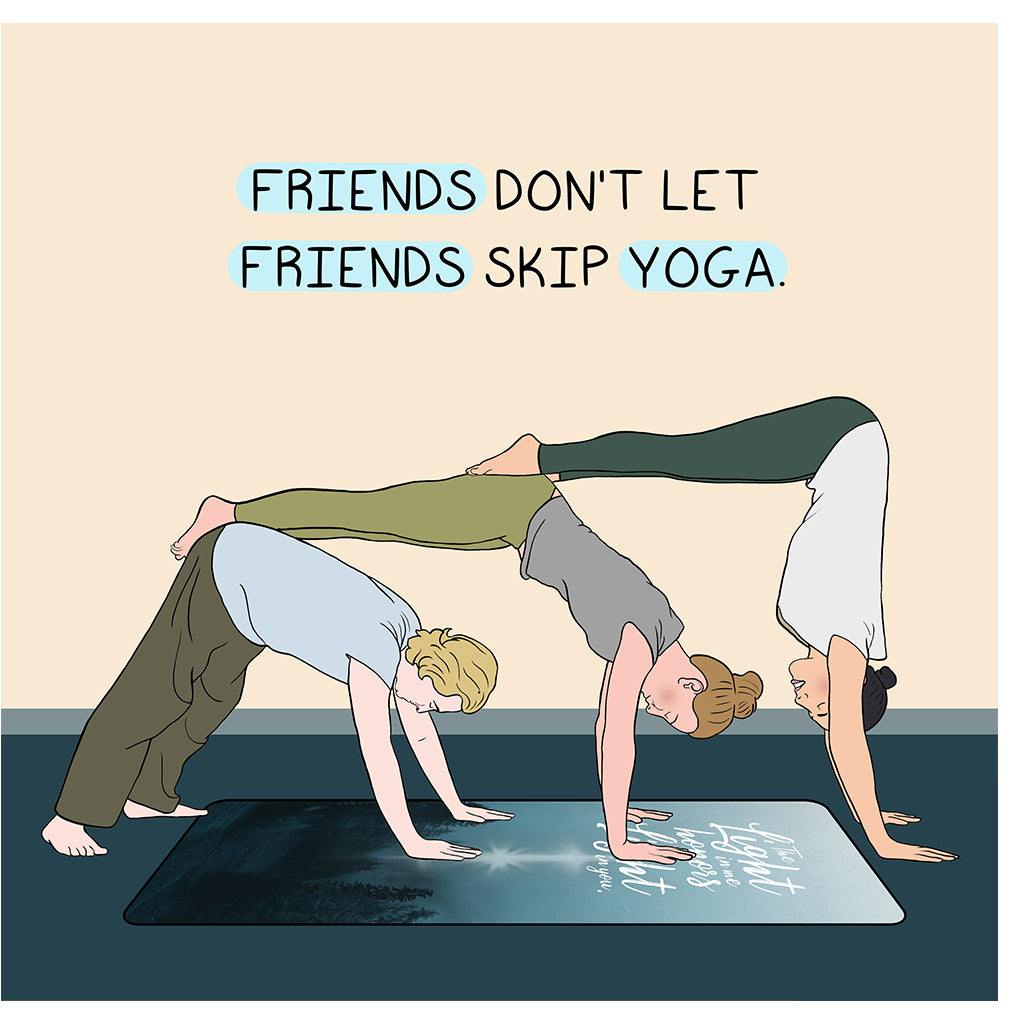 Friends Skip Yoga Doodle Card