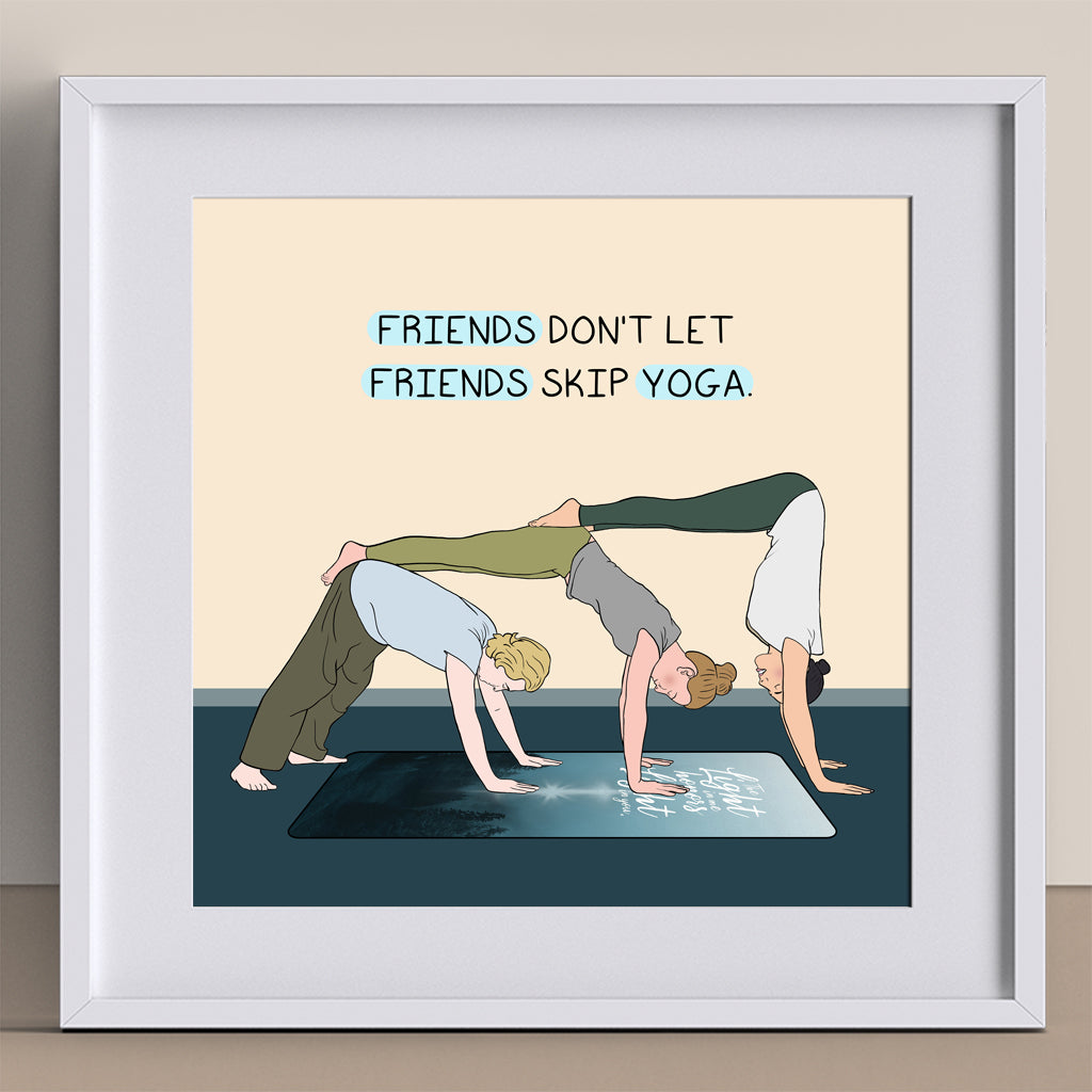 Friends Skip Yoga Doodle Card
