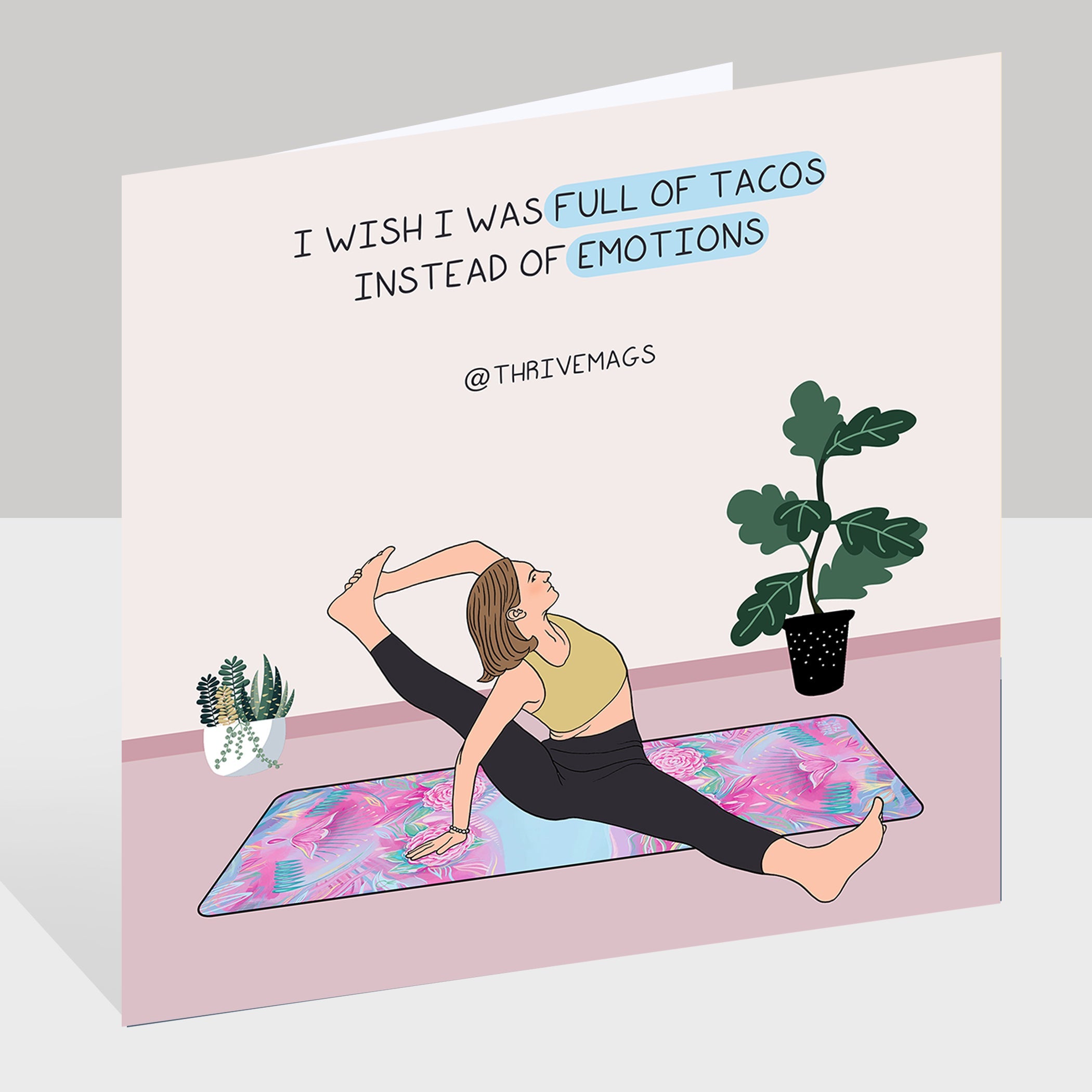 Full of tacos Doodle Card