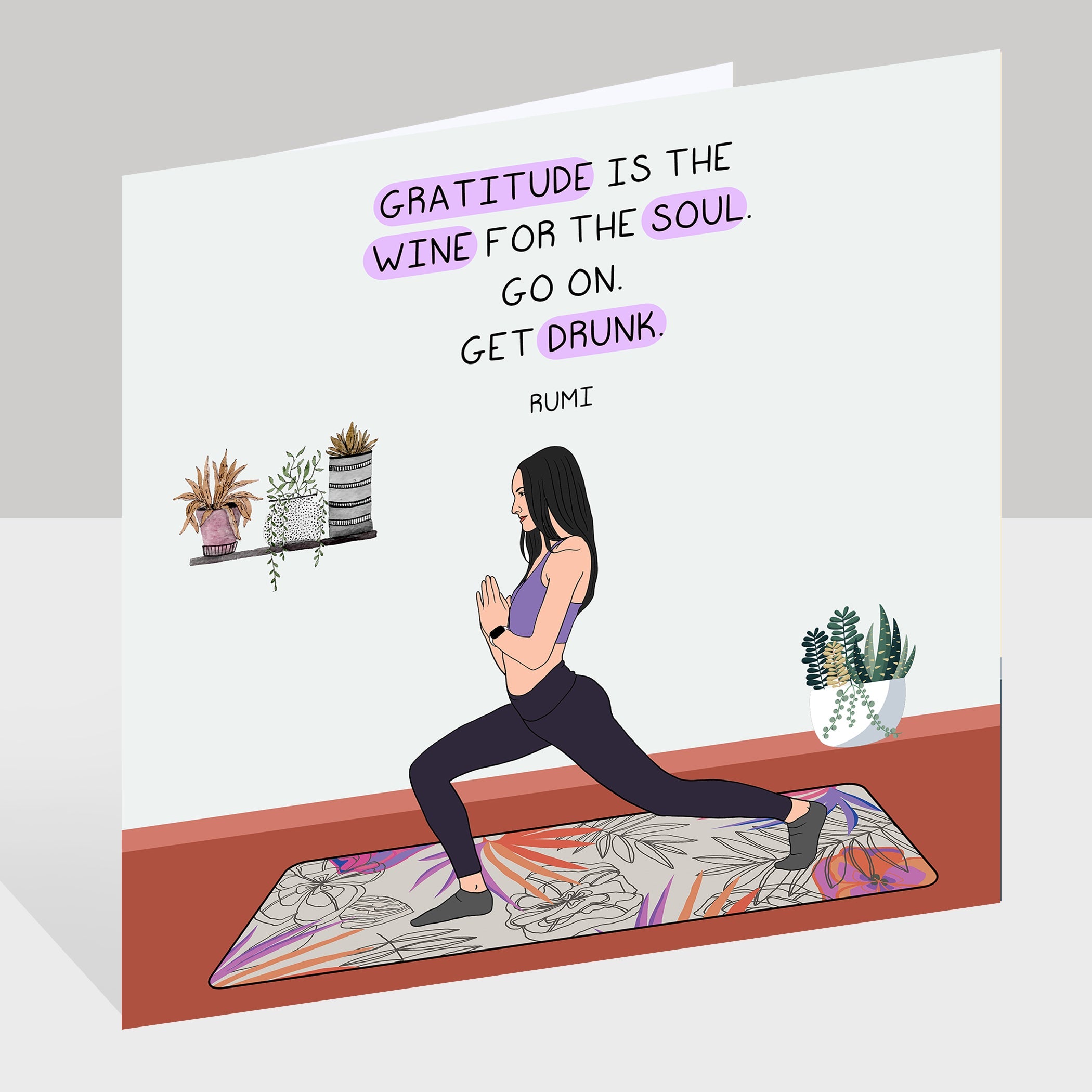 Gratitude is the wine for the soul Doodle Card