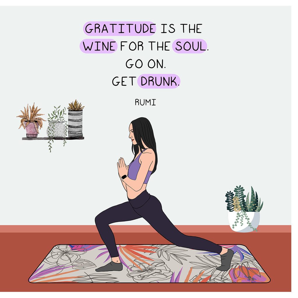 Gratitude is the wine for the soul Doodle Card