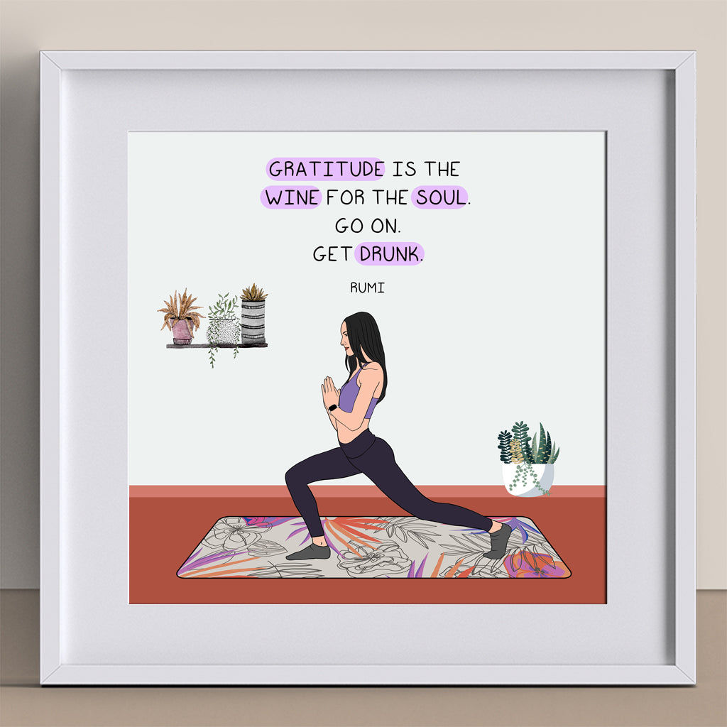Gratitude is the wine for the soul Doodle Card