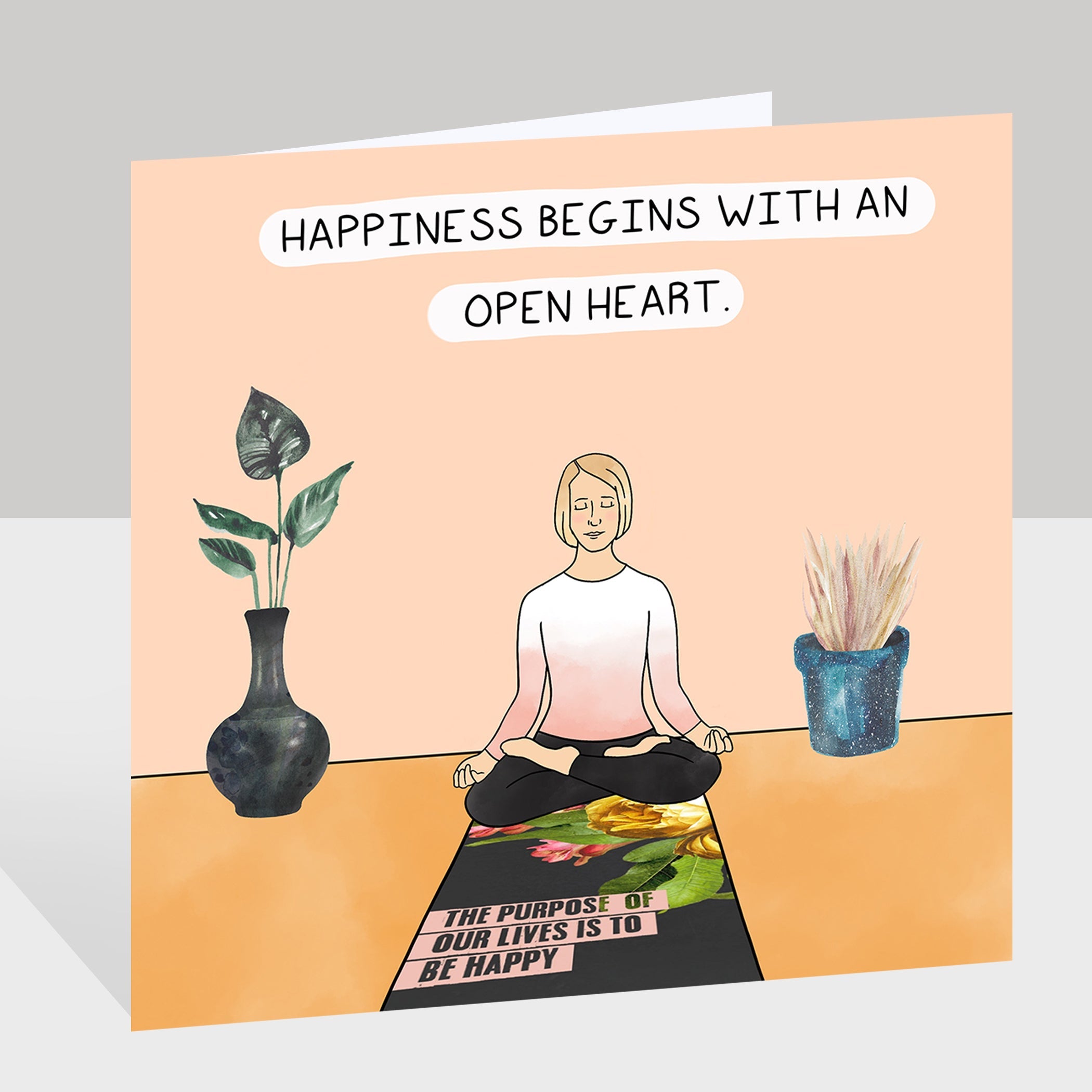 Happiness Begins With an Open Heart Doodle Card