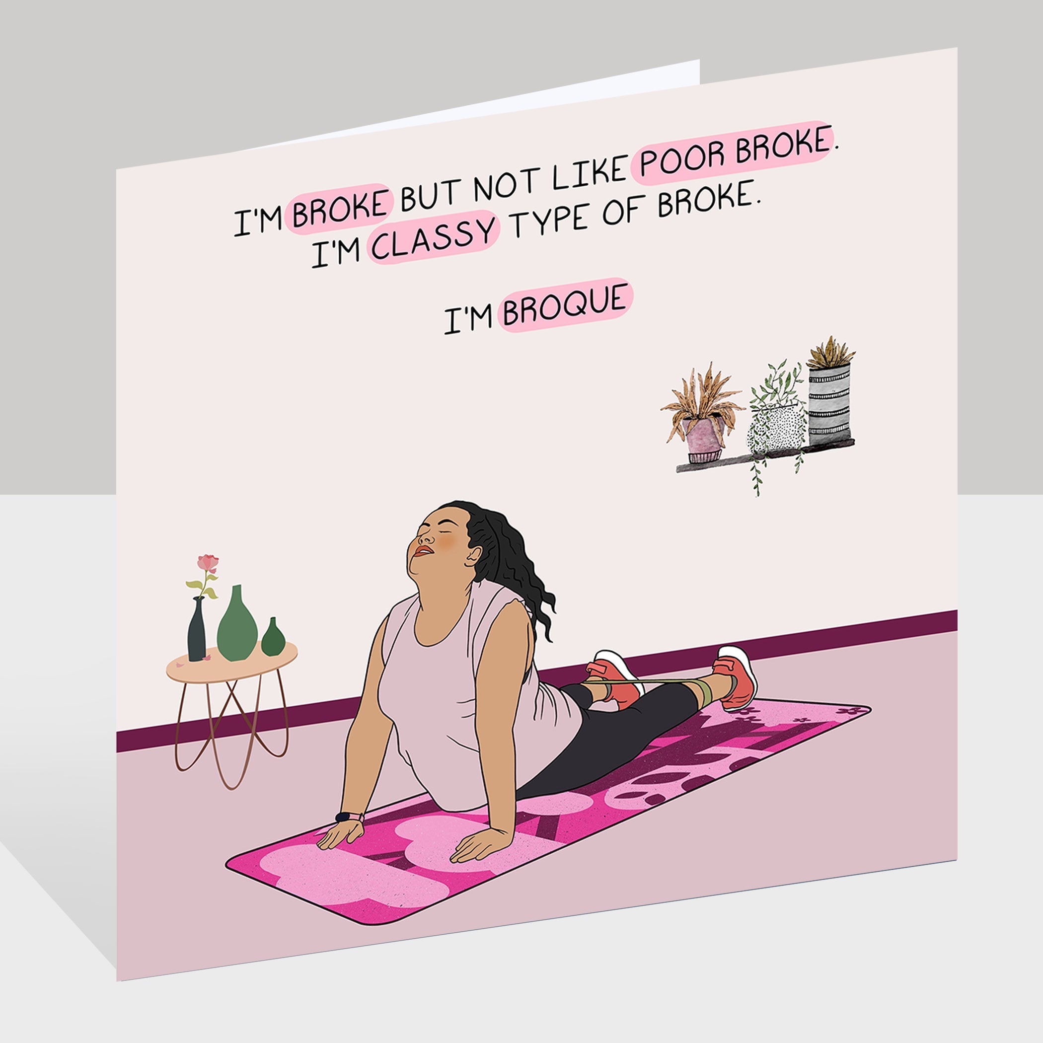 I'm classy type of broke Doodle Card