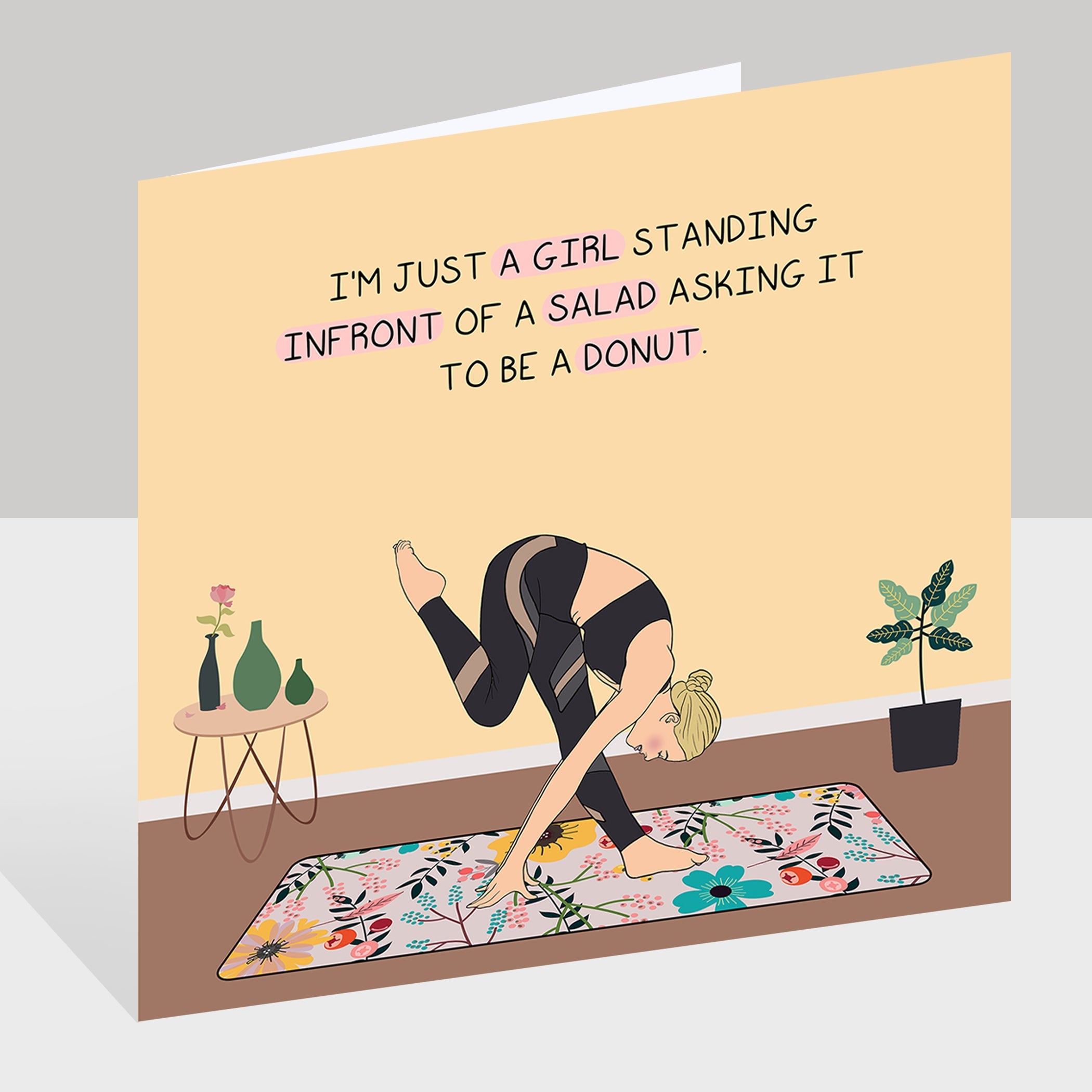 I'm Just A Girl Doodle Card