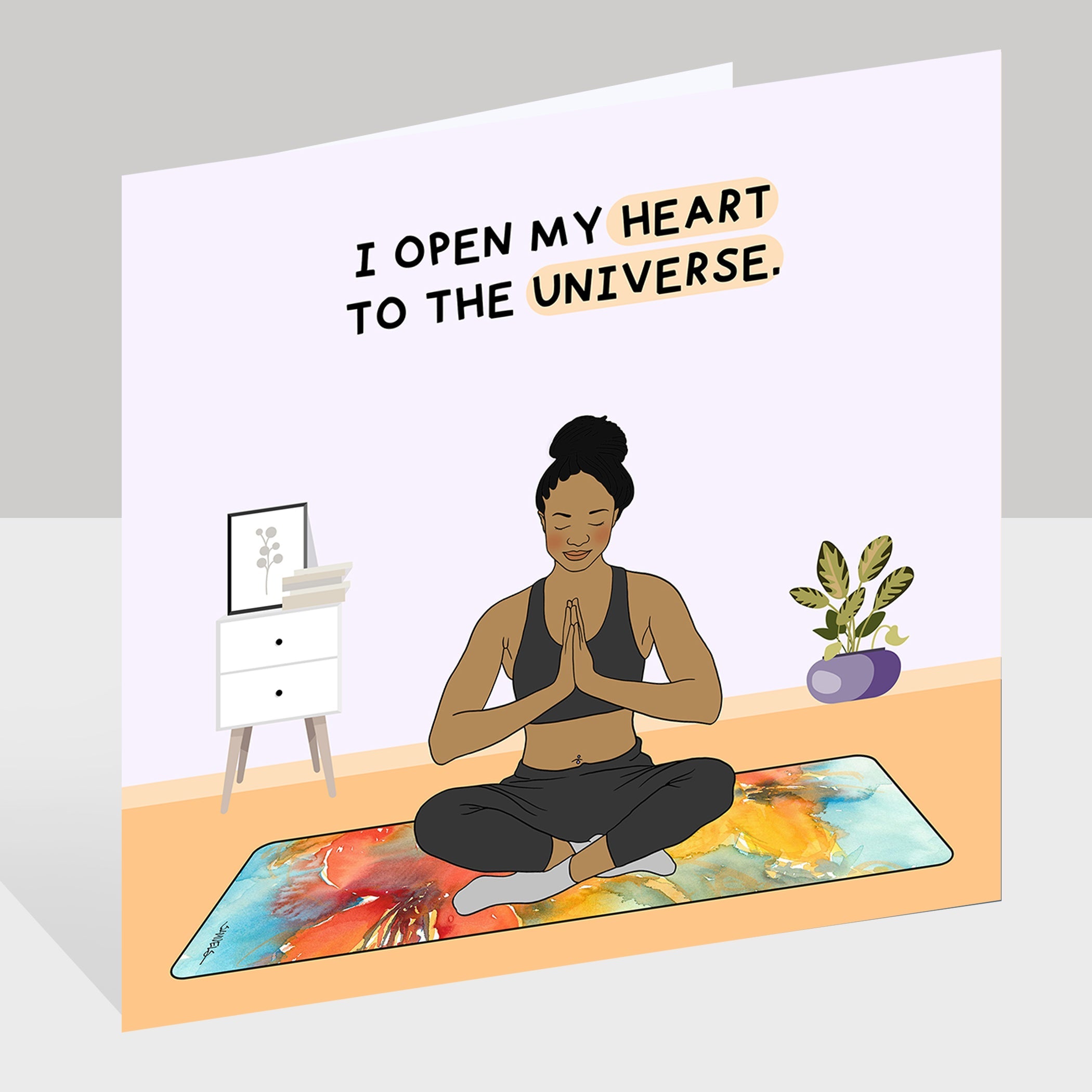 I Open My Heart To The Universe Doodle Card