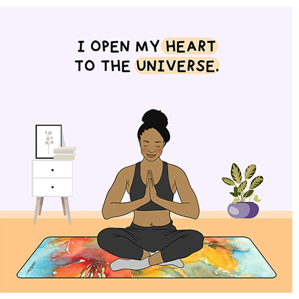 I Open My Heart To The Universe Doodle Card