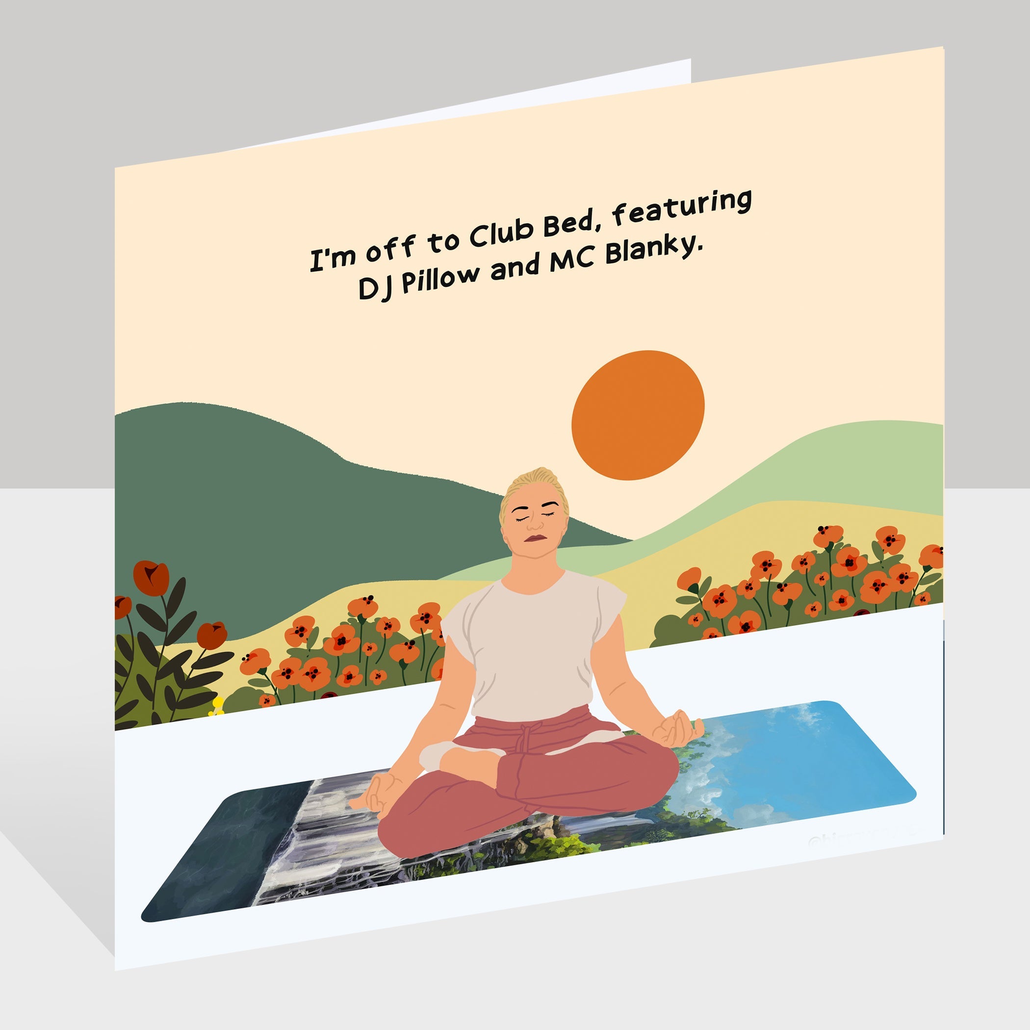 Off To Club Bed Doodle Card