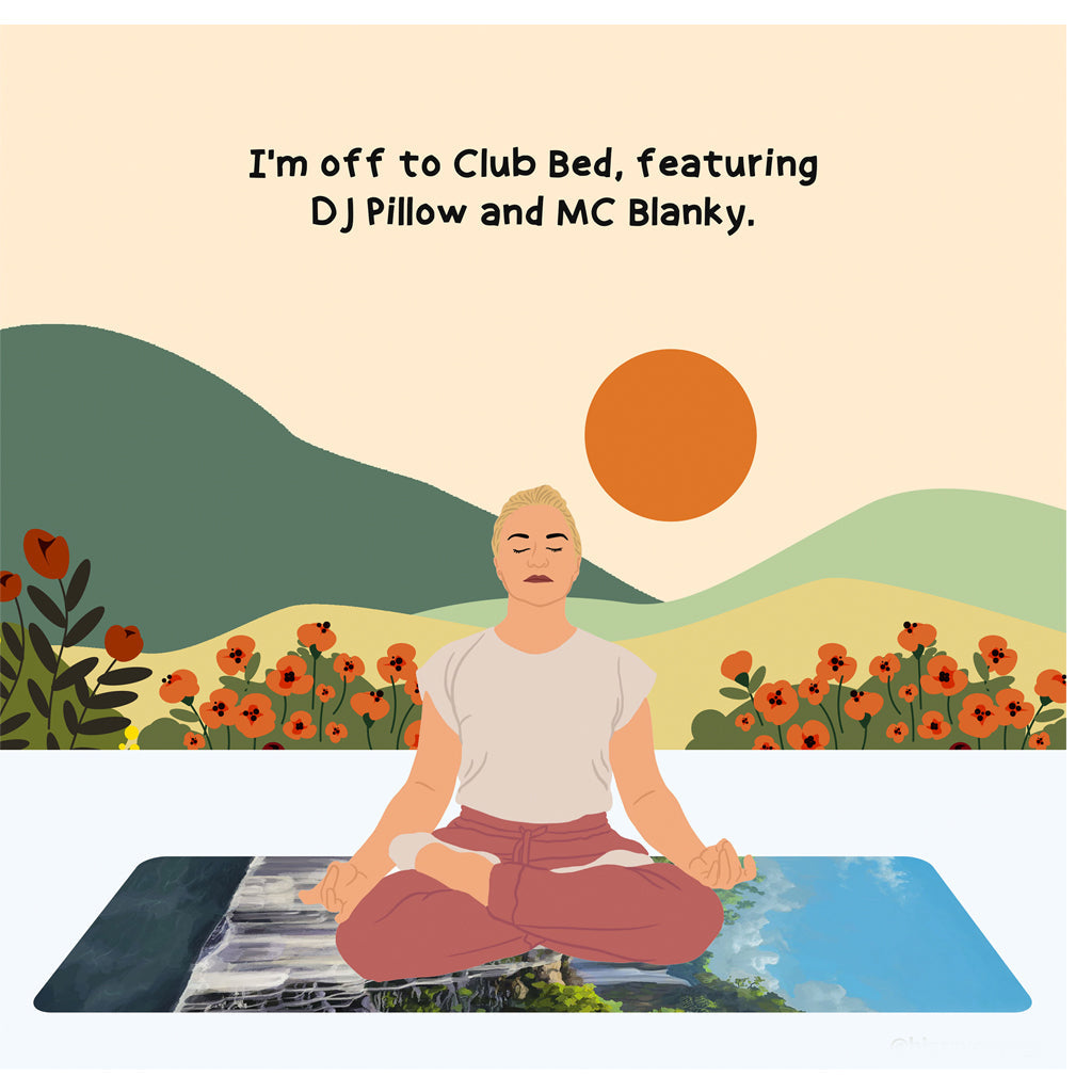 Off To Club Bed Doodle Card