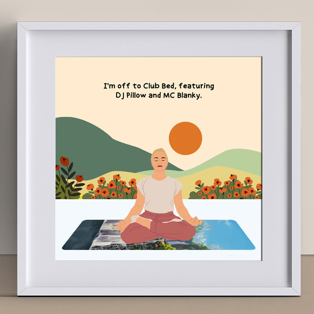 Off To Club Bed Doodle Card