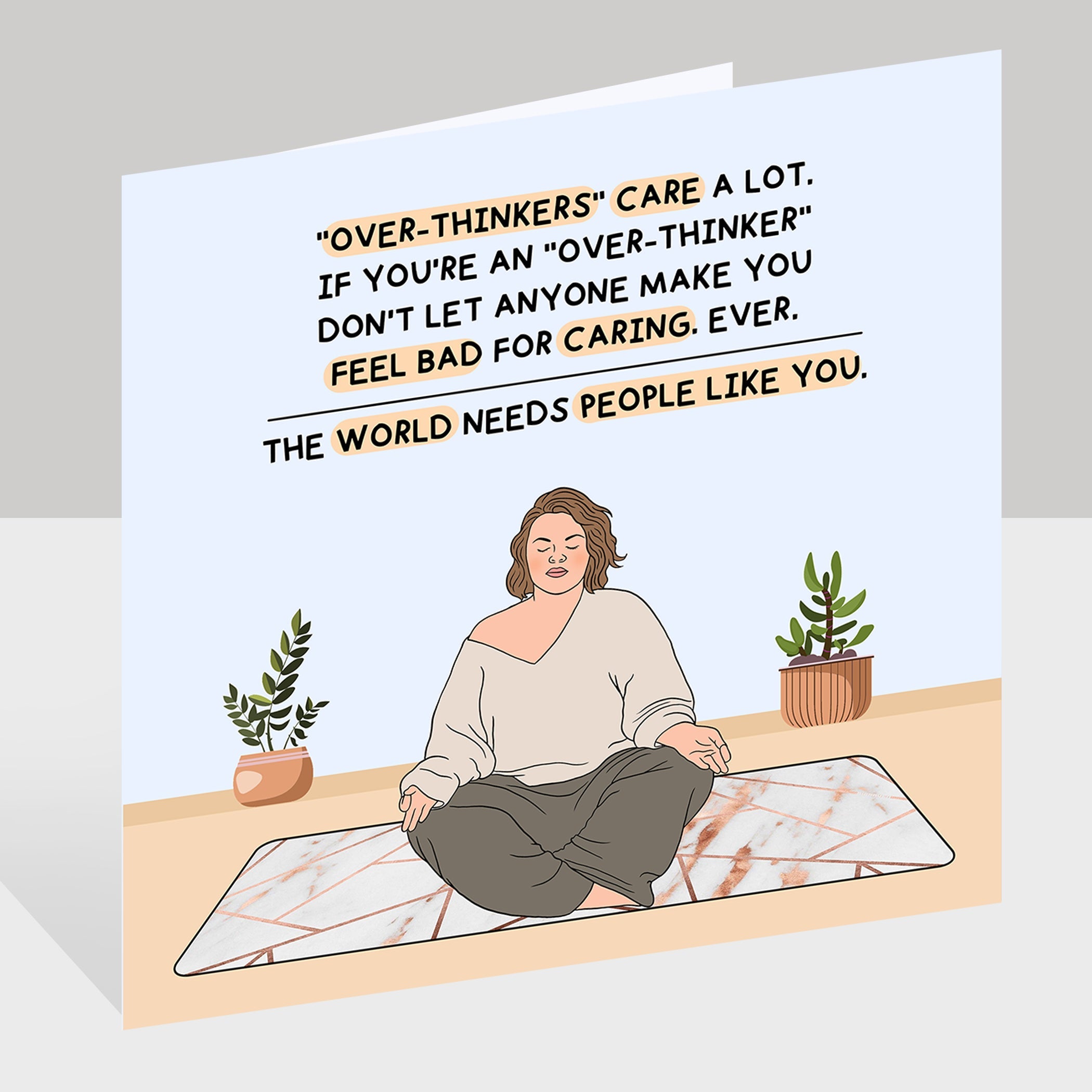 Overthinkers Care A Lot Doodle Card