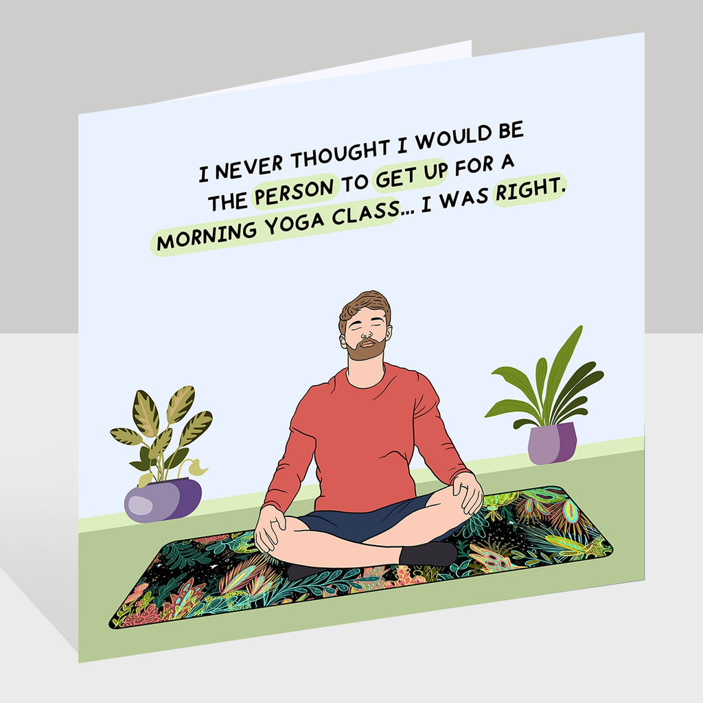 Person To Get Up For A Morning Yoga Class Doodle Card