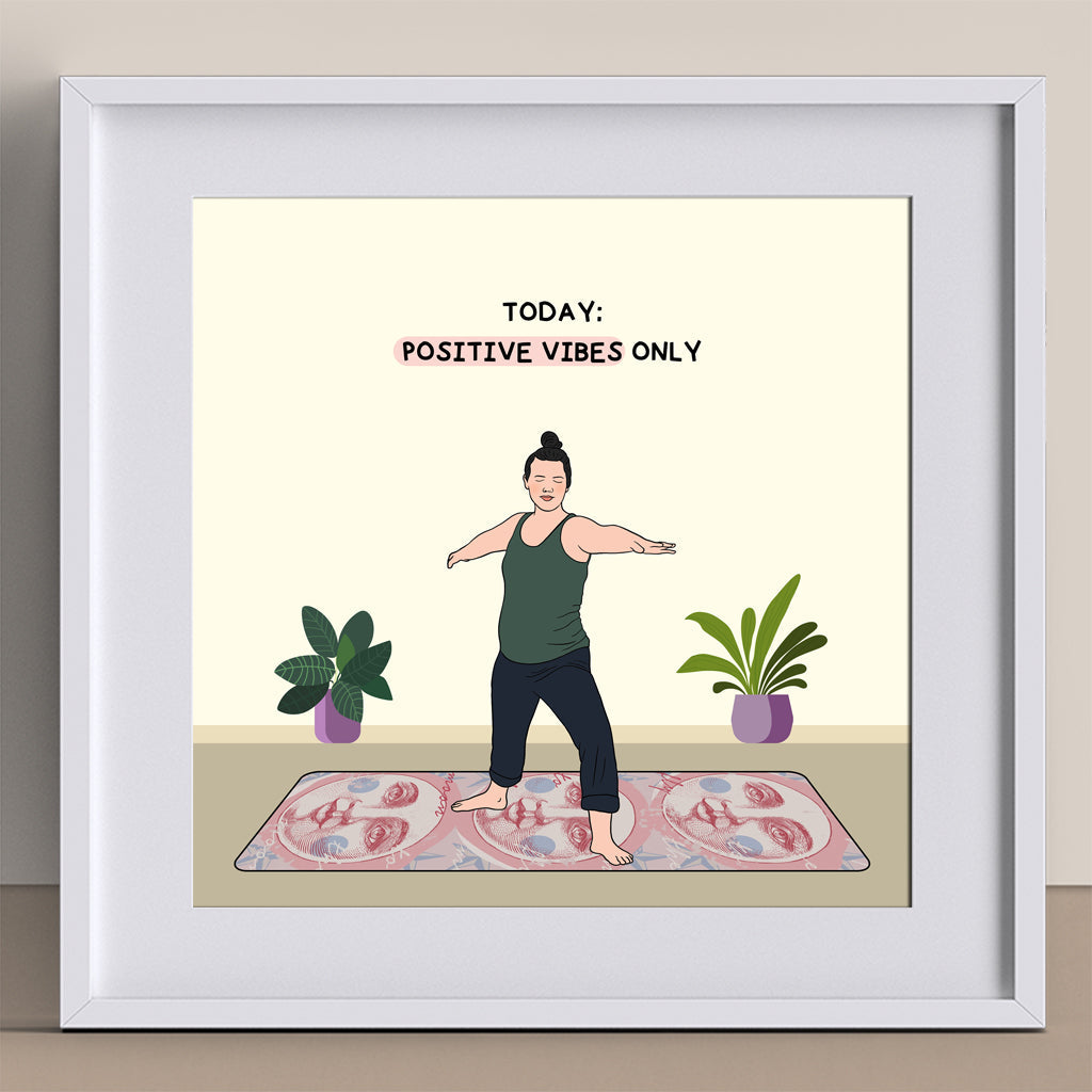 Positive Vibes Only Doodle Card