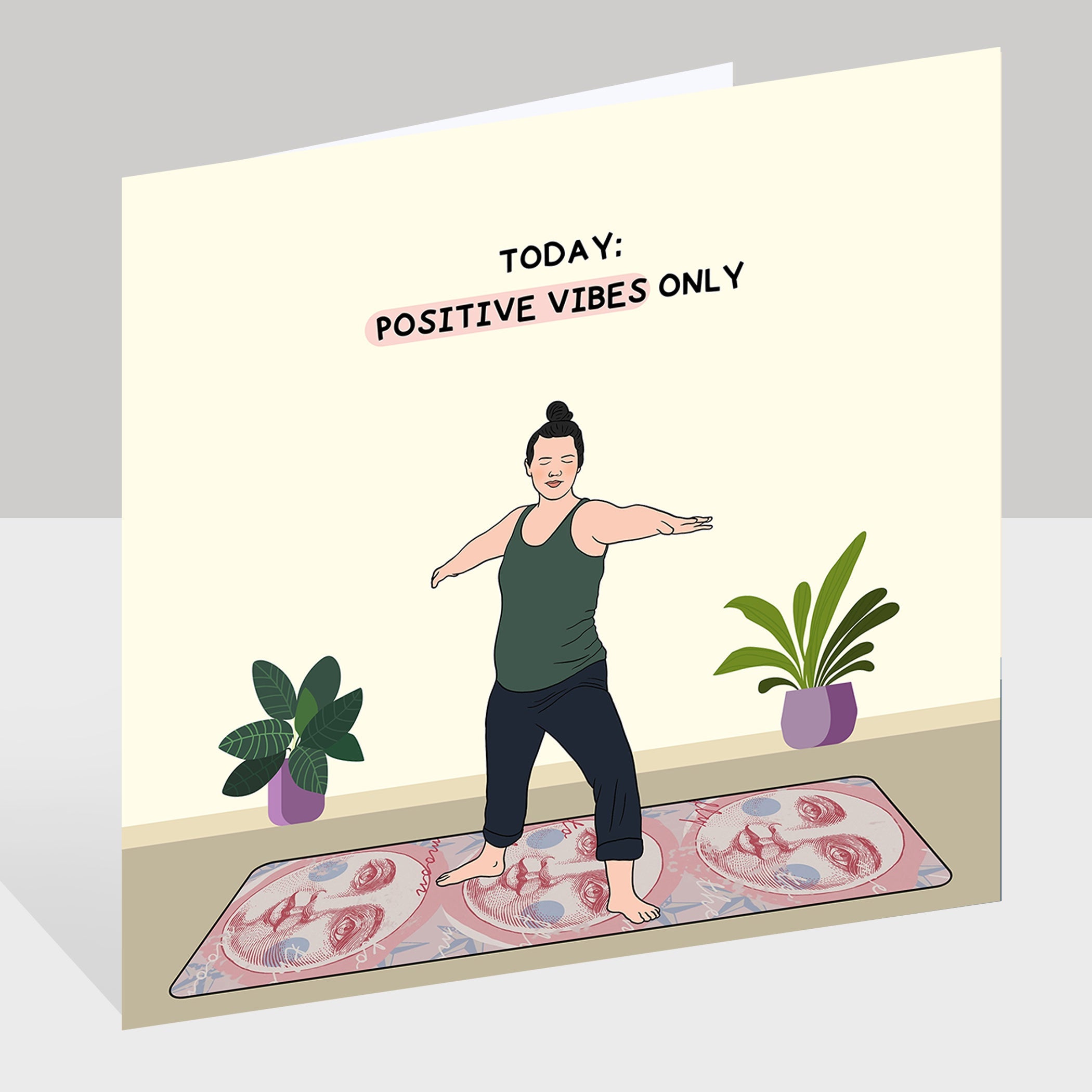 Positive Vibes Only Doodle Card