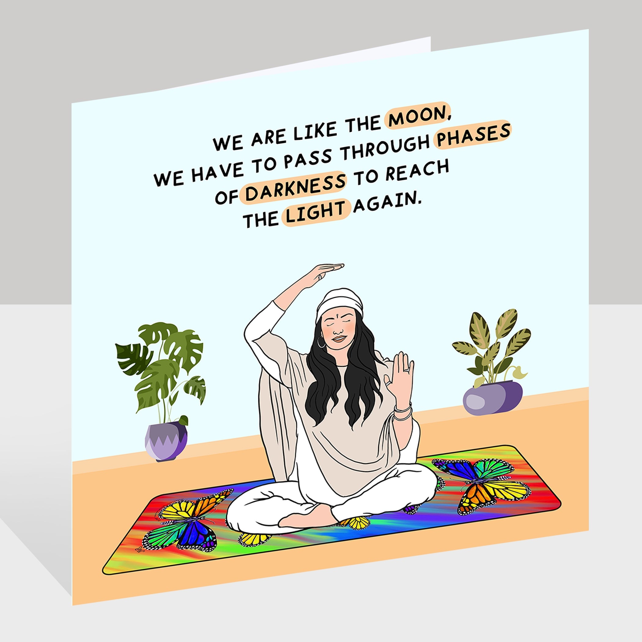 We Are Like The Moon Doodle Card