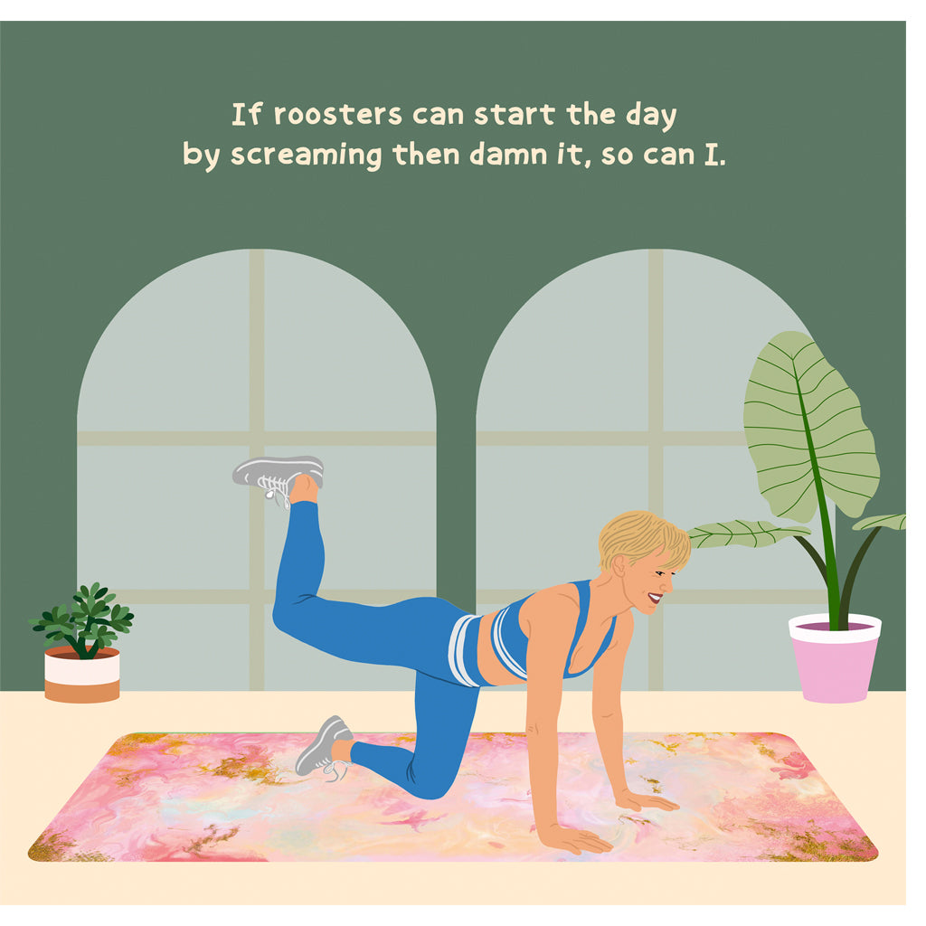 Roosters Can Start The Day Doodle Card