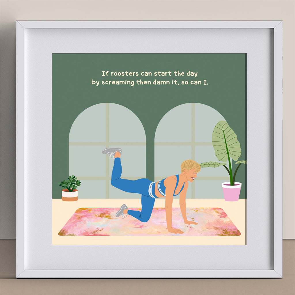 Roosters Can Start The Day Doodle Card