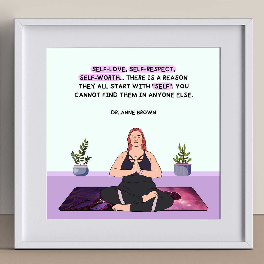 Self love, Self respect, Self worth Doodle Card