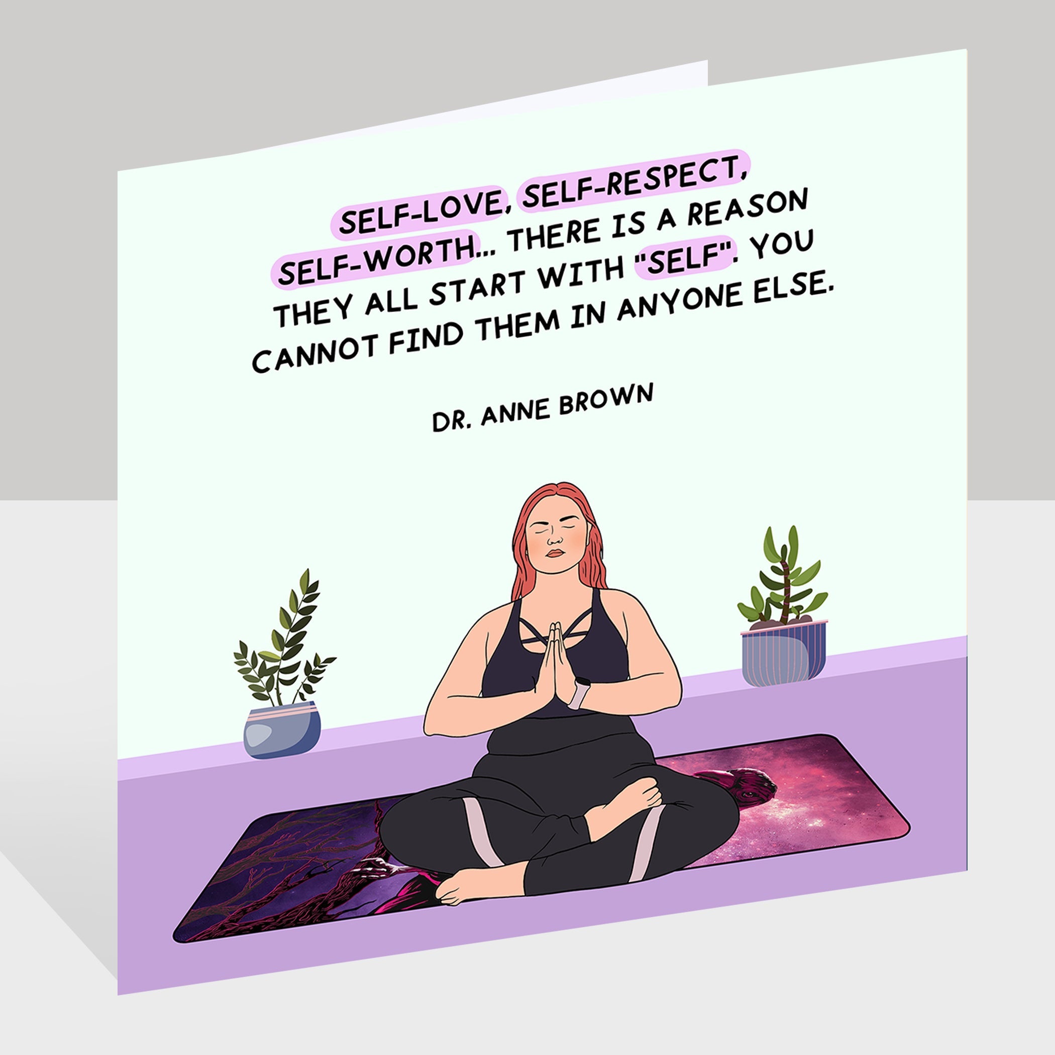 Self love, Self respect, Self worth Doodle Card