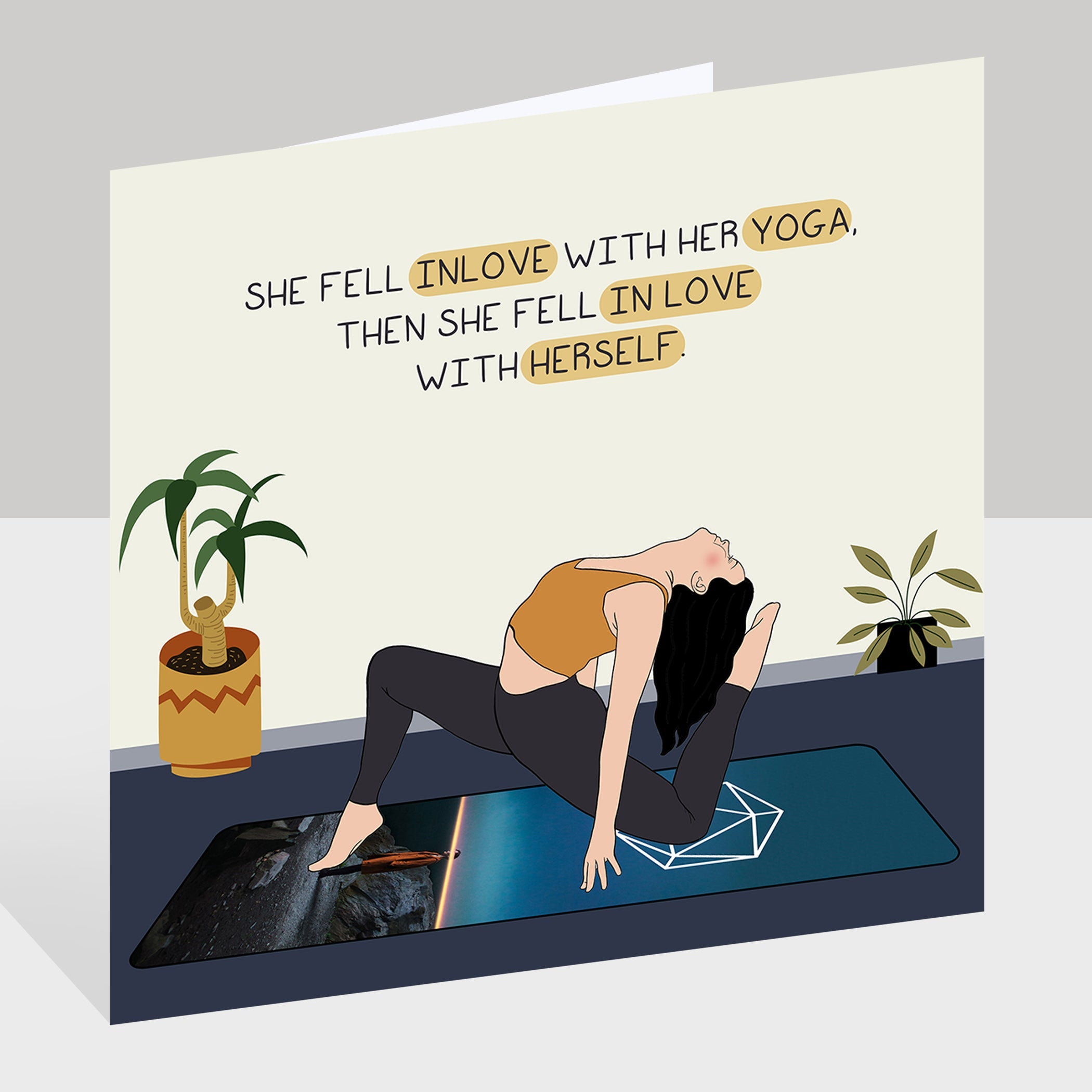 She Fell Inlove Doodle Card