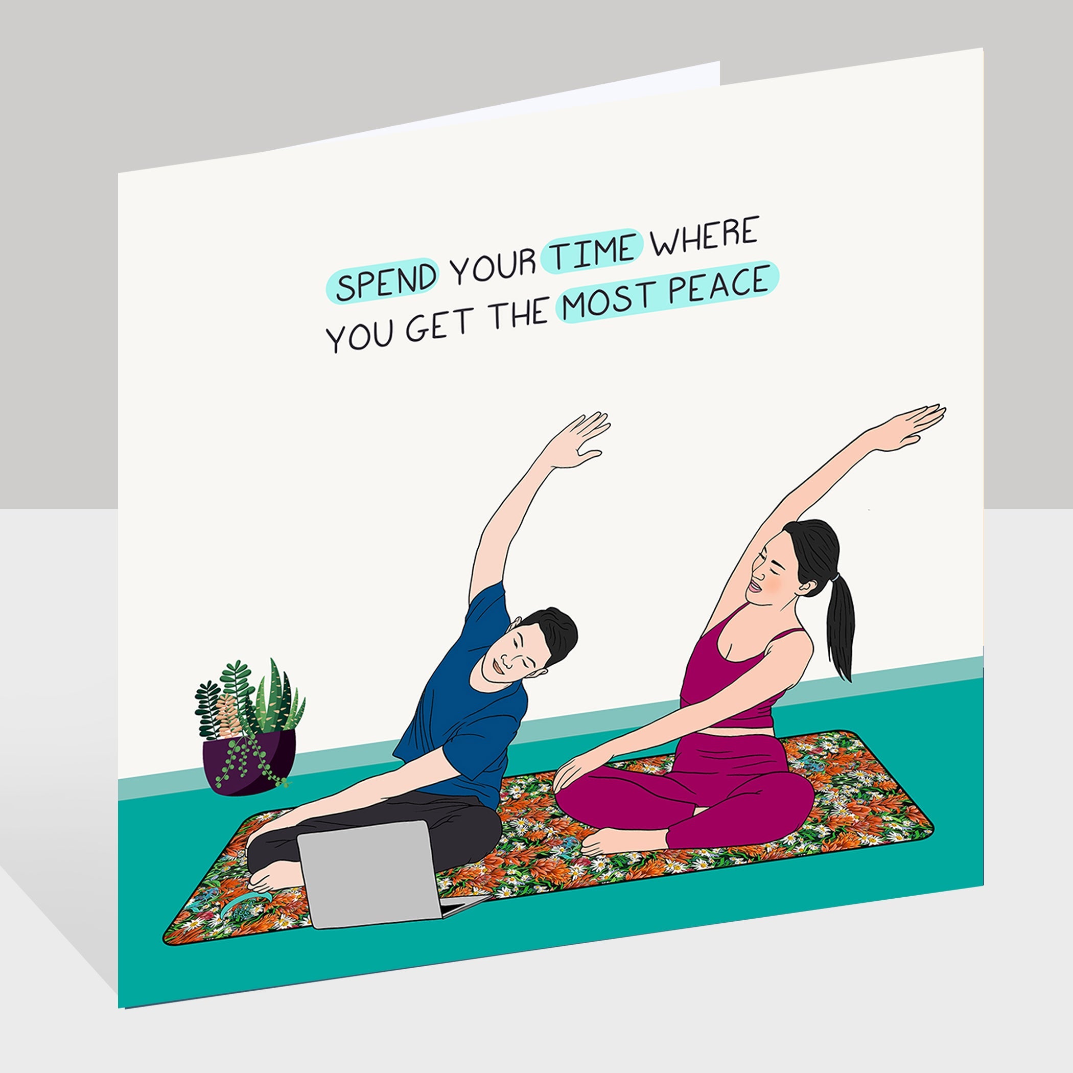 Spend your time where you get the most peace Doodle Card