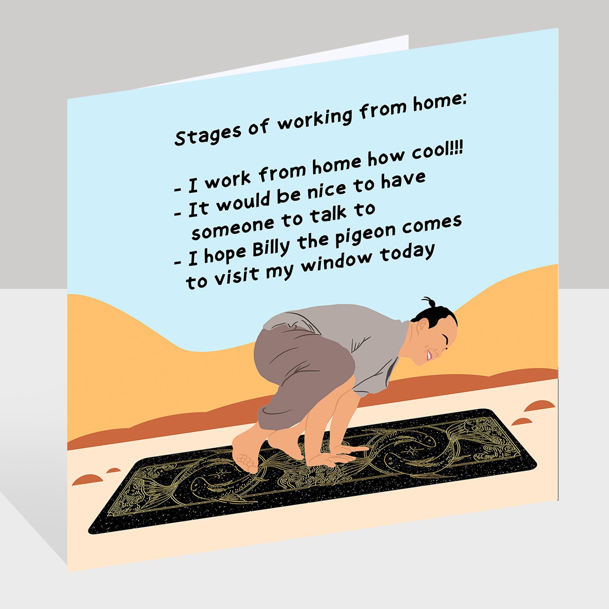 Stages From Working From Home Doodle Card