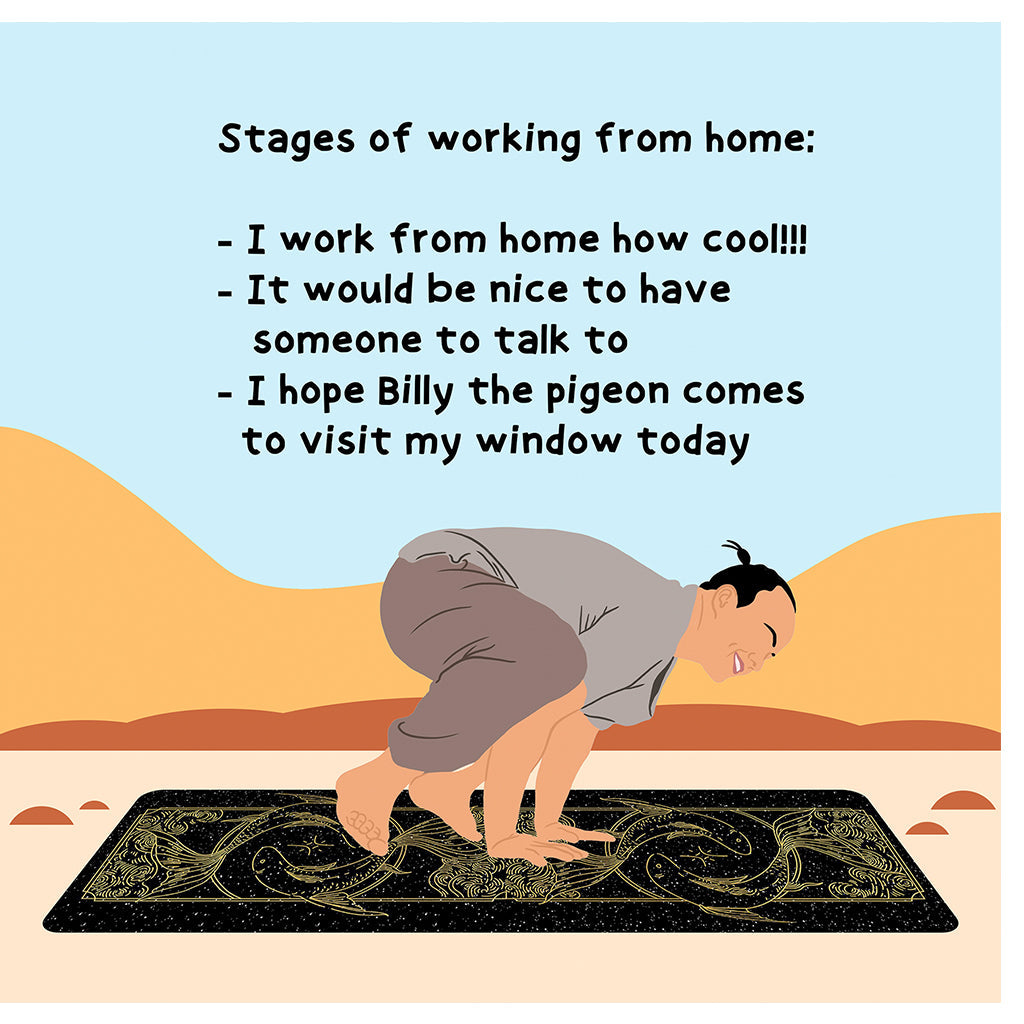 Stages From Working From Home Doodle Card