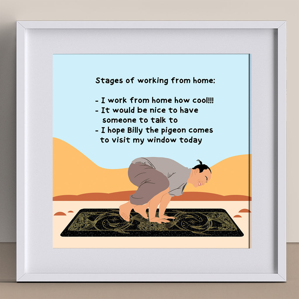 Stages From Working From Home Doodle Card