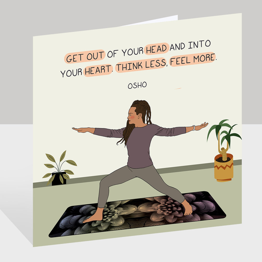 Think Less Feel More Doodle Card