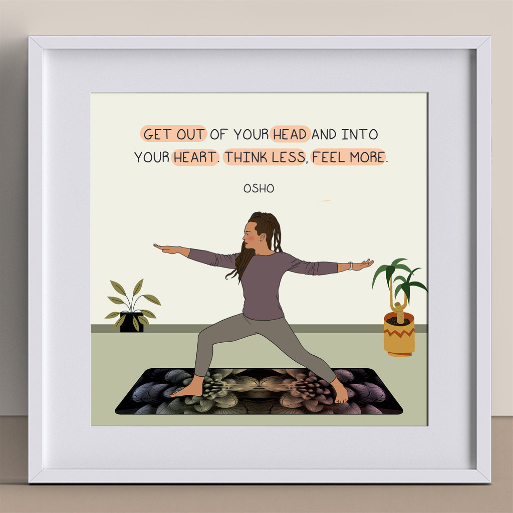 Think Less Feel More Doodle Card