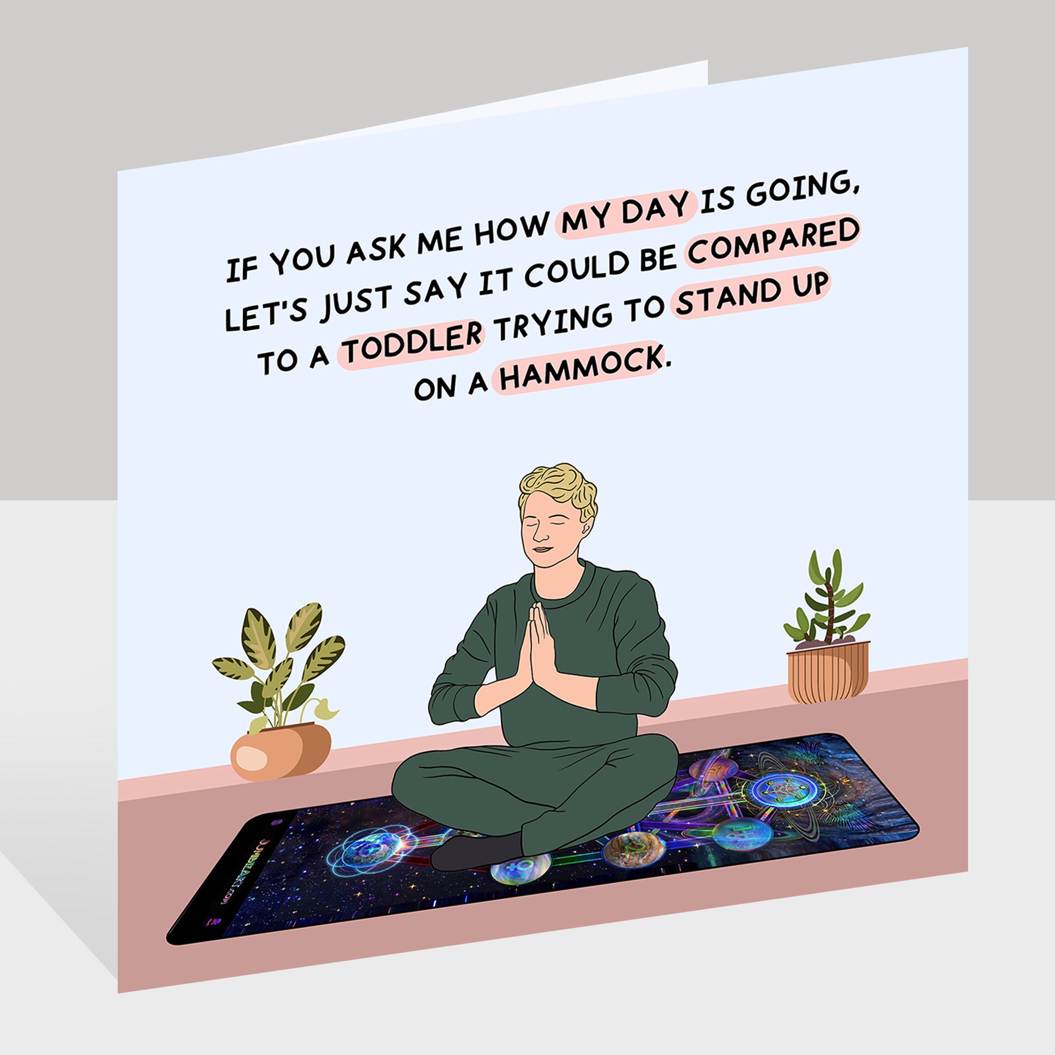 Toddler Trying To Stand Up Doodle Card