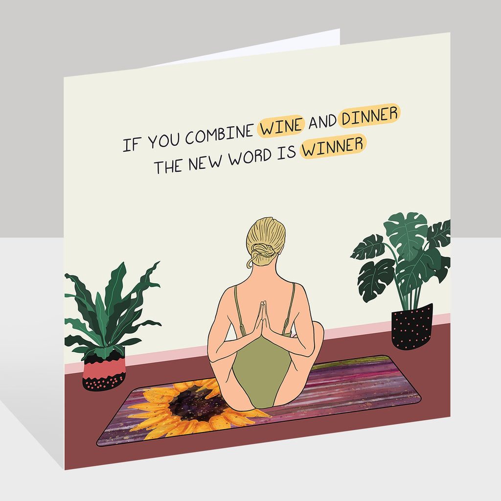 Wine and Dinner Doodle Card
