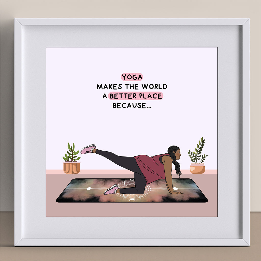 Yoga Makes The World A Better Place Doodle Card