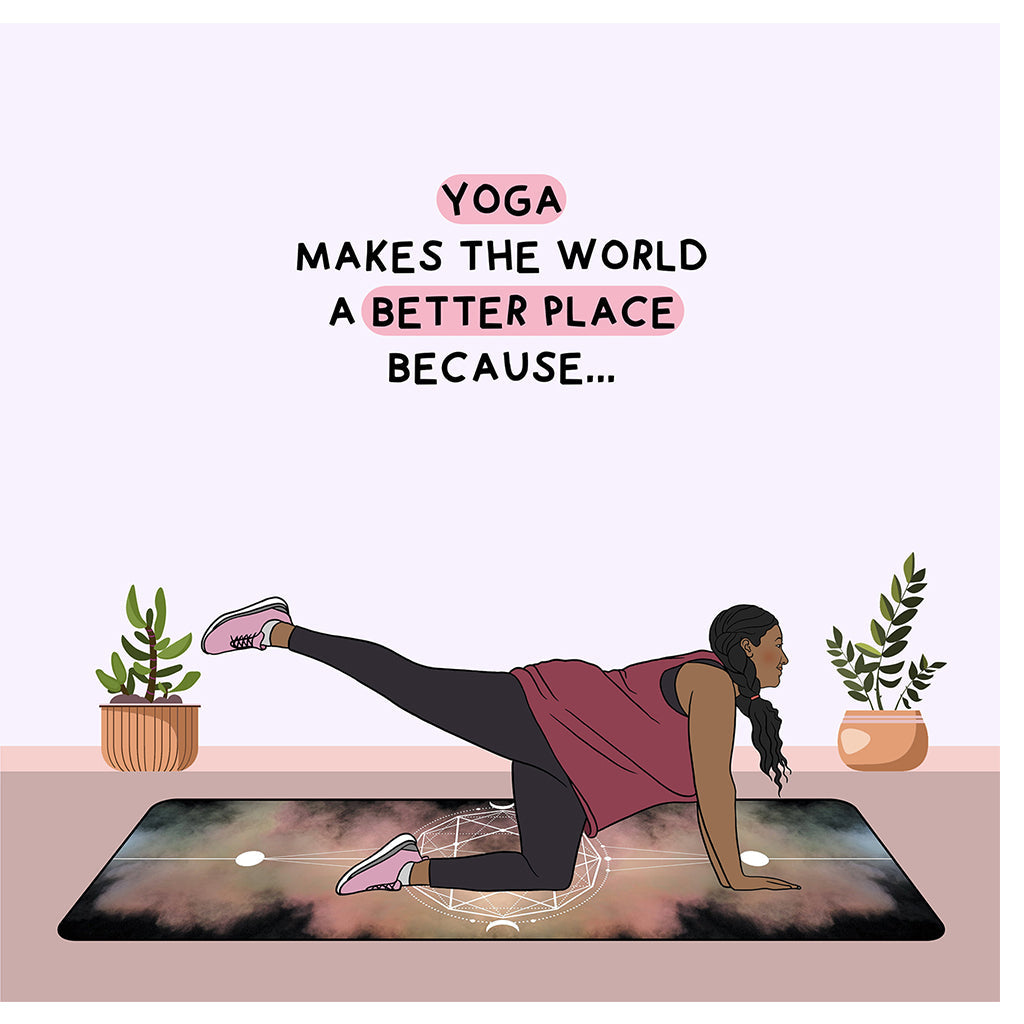 Yoga Makes The World A Better Place Doodle Card