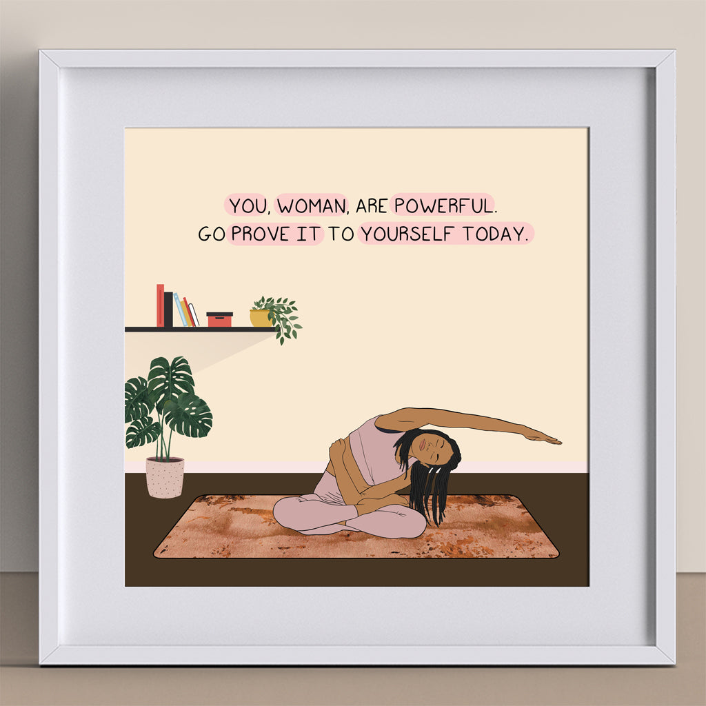 You Woman Are Powerful Doodle Card