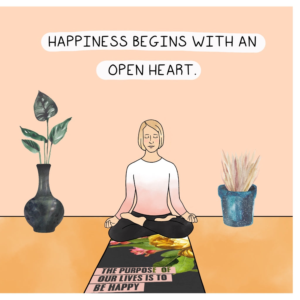 Happiness Begins With an Open Heart Doodle Card